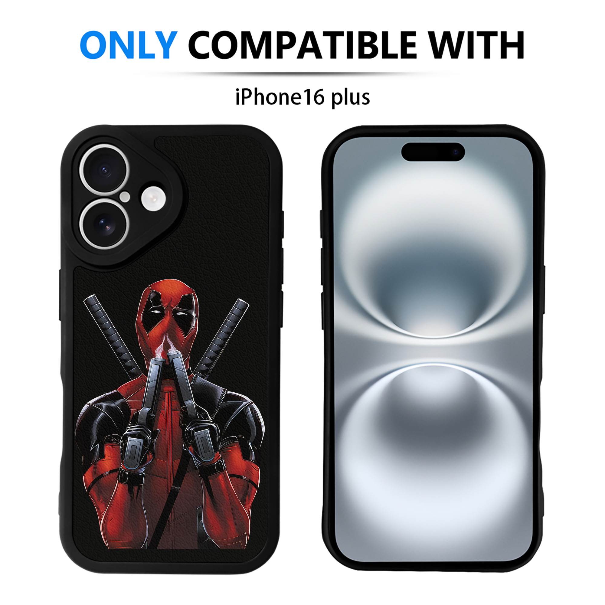 （画像用） Deadpool デッドプール 【iPhone 16シリーズ対応】シリコンスマホケース（レザー調） 材質：シリコン